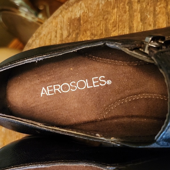 AEROSOLES leather loafers 7m black - Picture 3 of 11